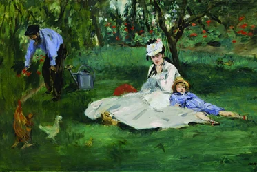 Édouard Manet -- La familia Monet en su jardín en Argenteuil